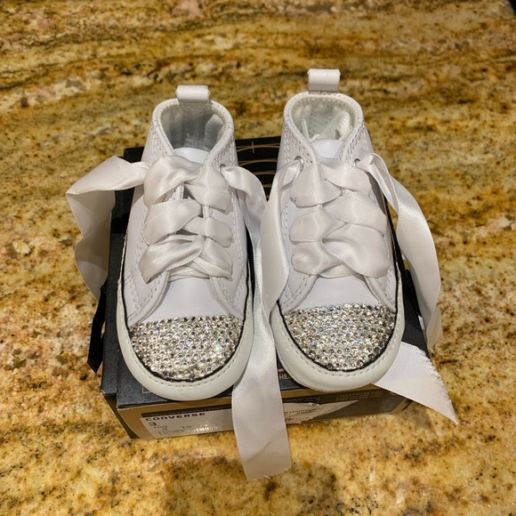 BNIB Baby converse  size 3 custom bling crib shoes - Picture 6 of 7